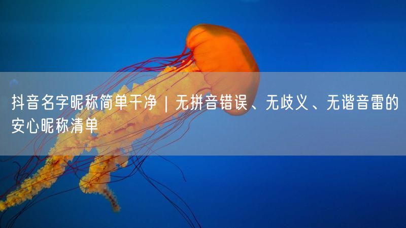 抖音名字昵称简单干净｜无拼音错误、无歧义、无谐音雷的安心昵称清单