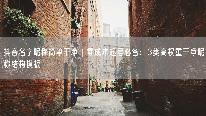 抖音名字昵称简单干净｜零成本起号必备：3类高权重干净昵称结构模板